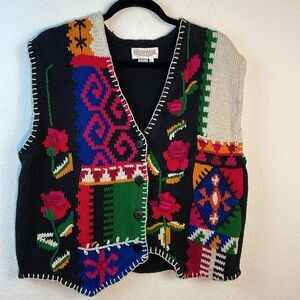 Vintage Pendleton sweater vest  Knockabouts Button Front Floral  Women’s XL